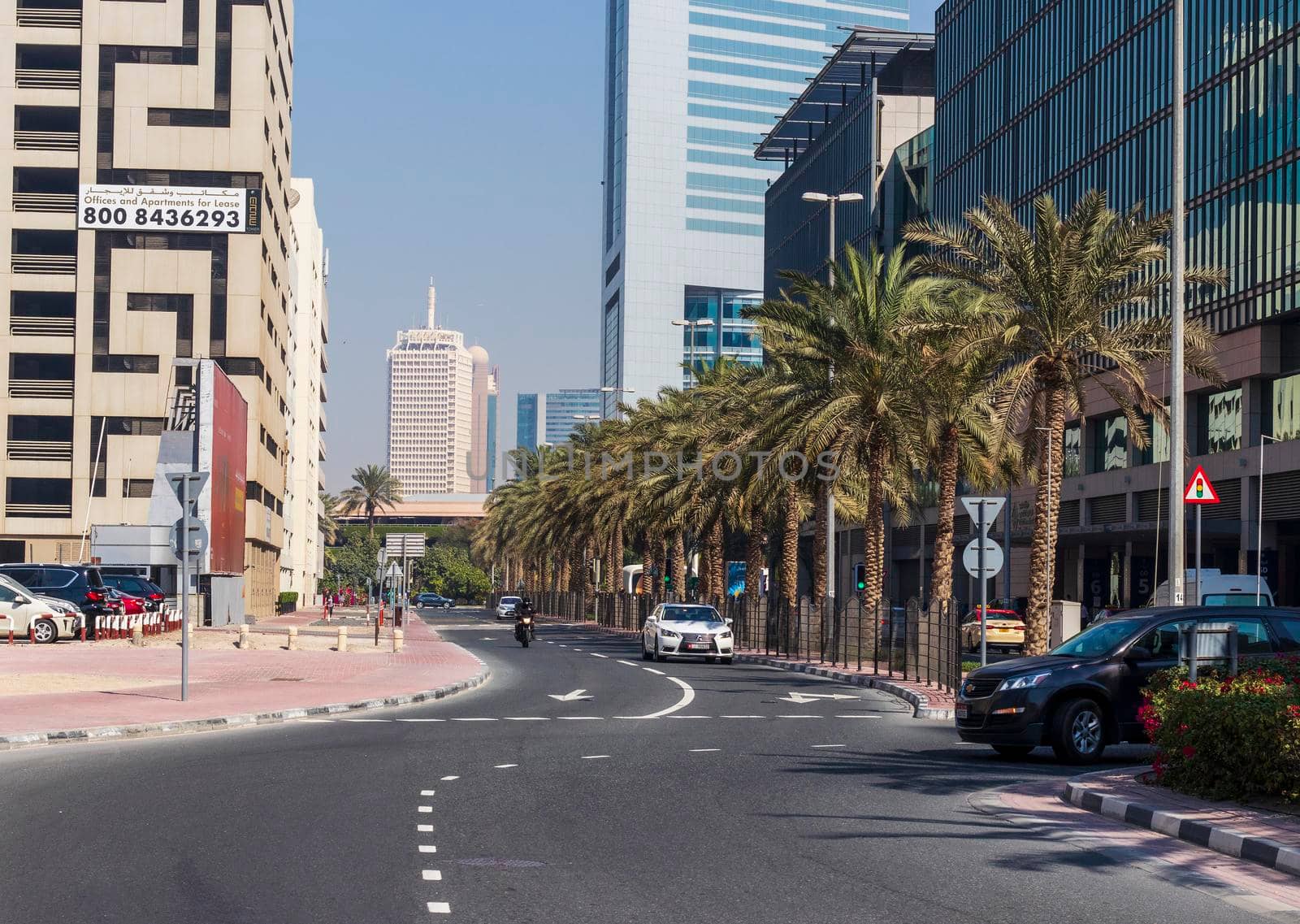 Dubai, UAE - 02.04.2021 Financial center road