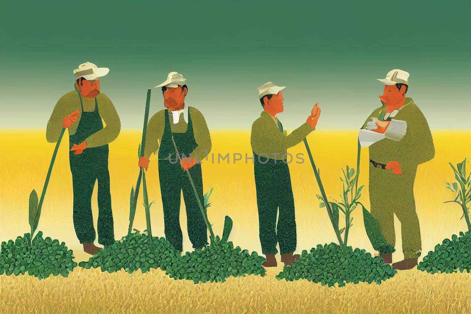 Agricultural Crop Farm Managers. High quality 2d illustration
