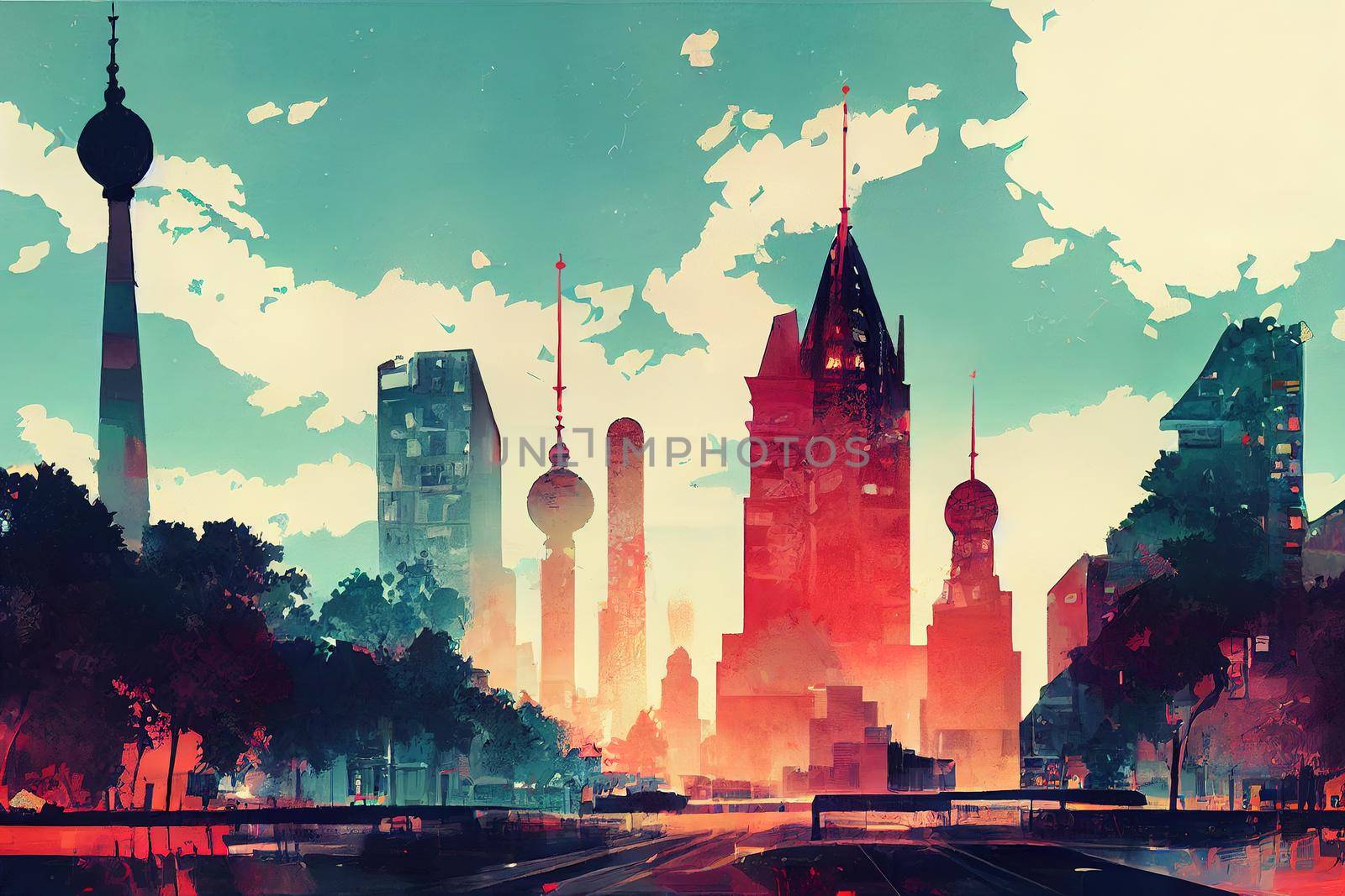 Berlin. High quality 2d illustration