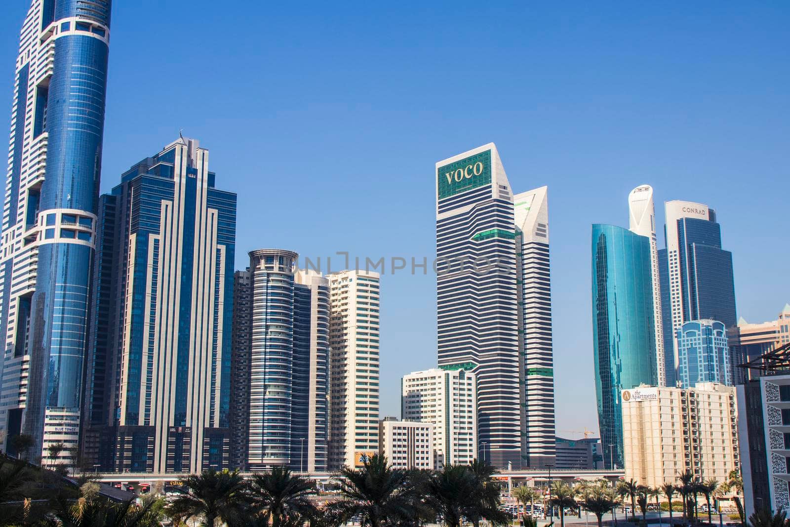 Dubai, UAE - 02.04.2021 Shot of a main road of a UAE, Shekh Zayed road.