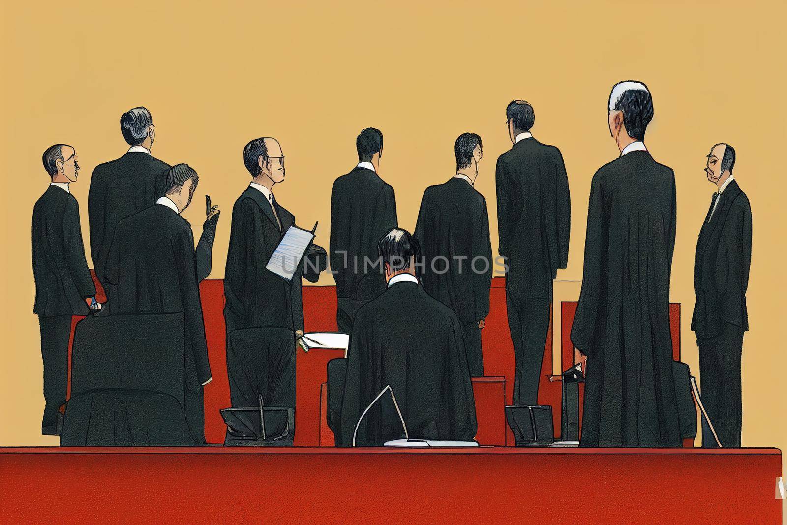 Law Judges. High quality 2d illustration