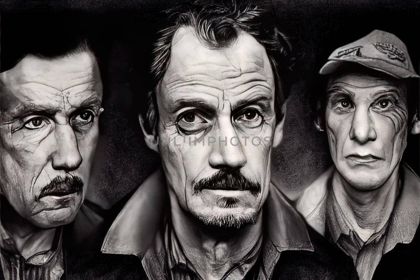 Actors. High quality 2d illustration