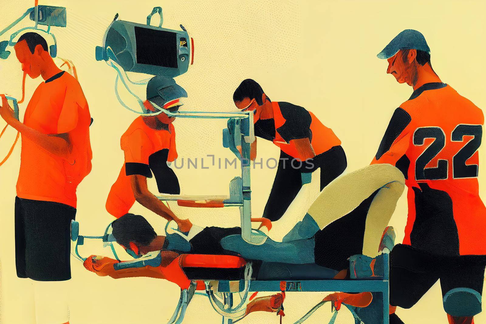 Athletic Trainers. High quality 2d illustration
