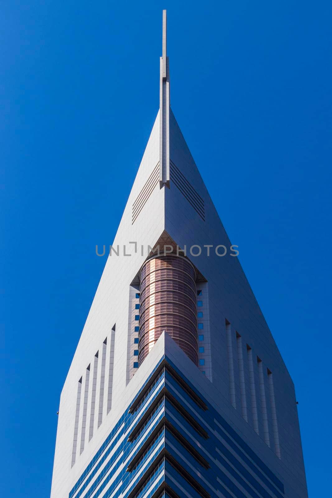 Dubai, UAE - 02.04.2021 Shot of a very well known landmark in Dabai, Emirates towers