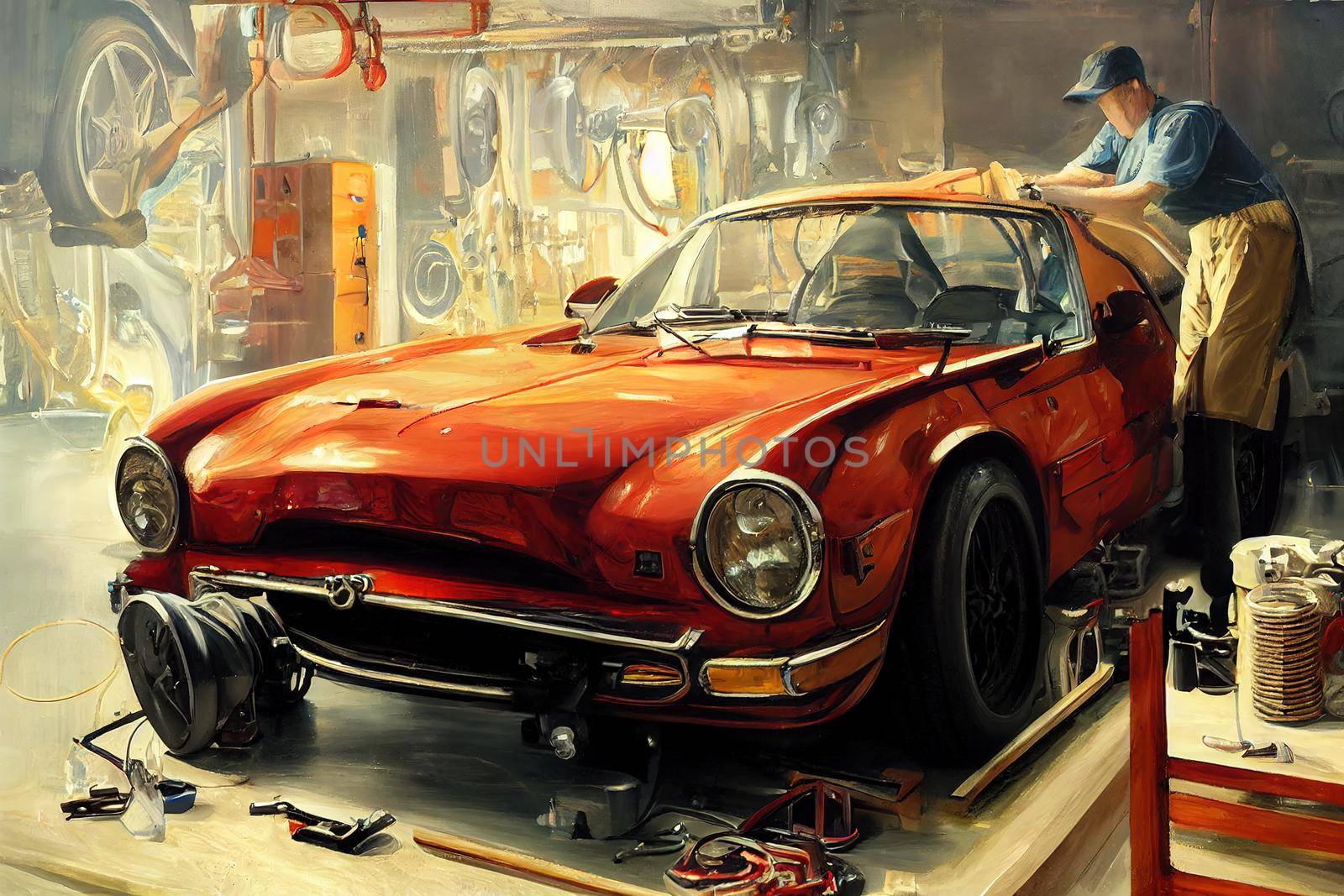 Automotive Mechanic. High quality 2d illustration