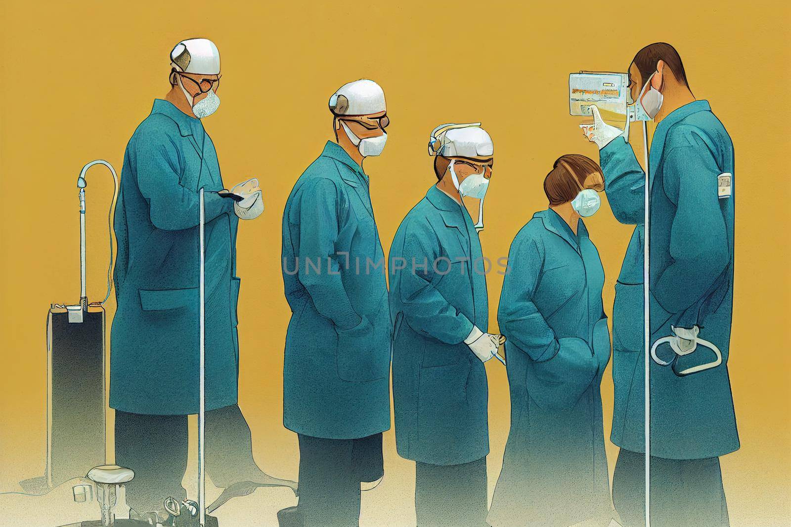 Anesthesy. High quality 2d illustration