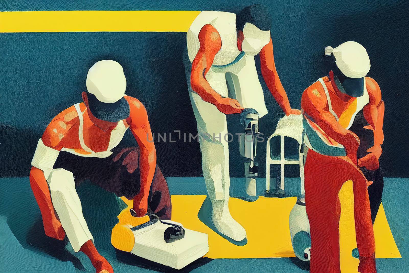 Athletic Trainers. High quality 2d illustration