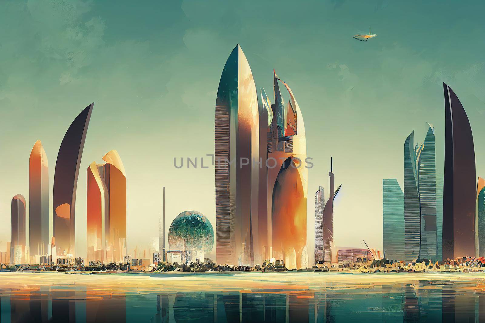 Abu Dhabi. High quality 2d illustration