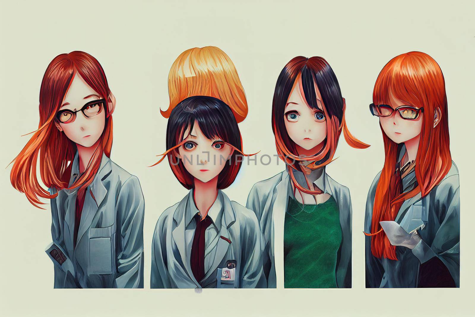 Biochemists. High quality 2d illustration