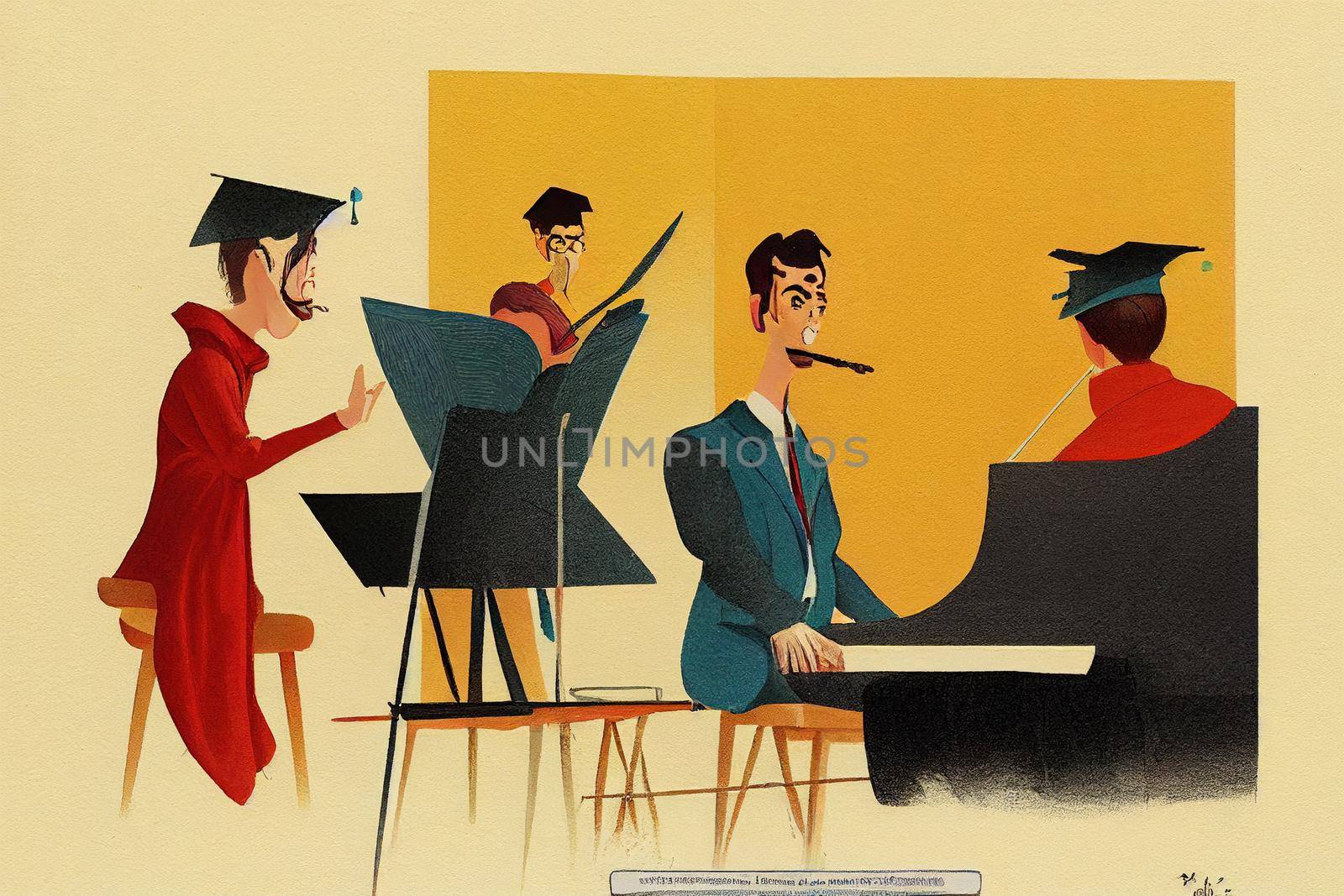 Music Teacher. High quality 2d illustration