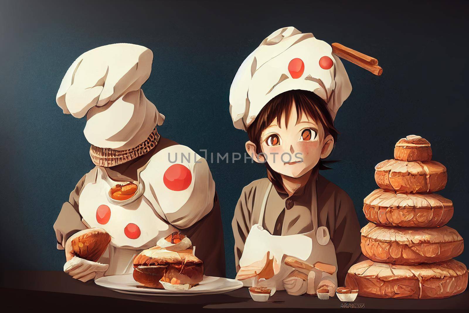Bakers. High quality 2d illustration