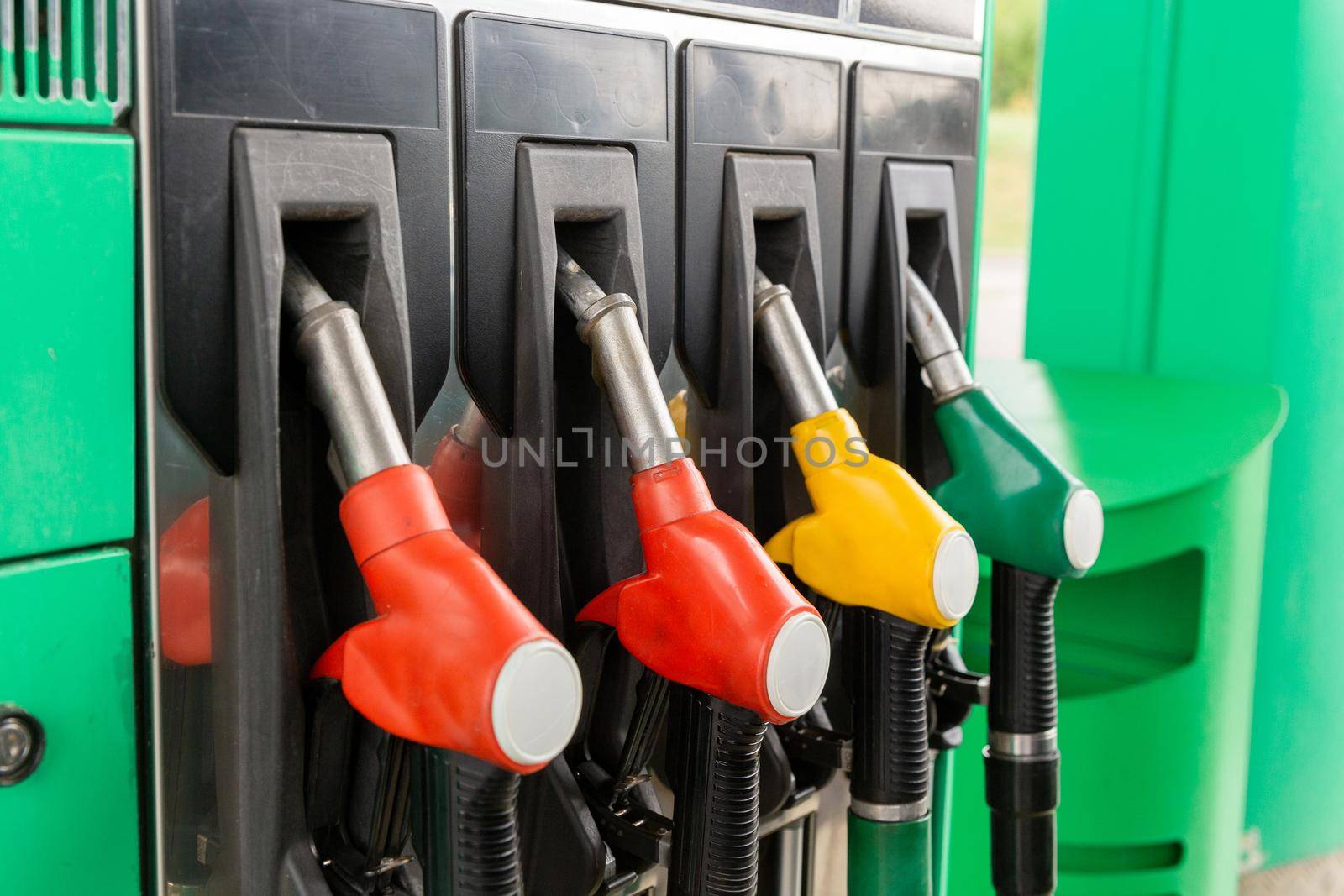 Colorfull fuel gasoline dispenser background. by BY-_-BY