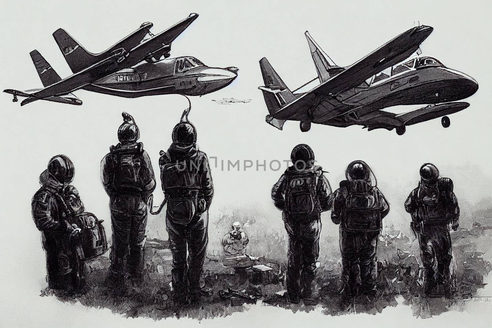 Aircraft Officer. High quality 2d illustration