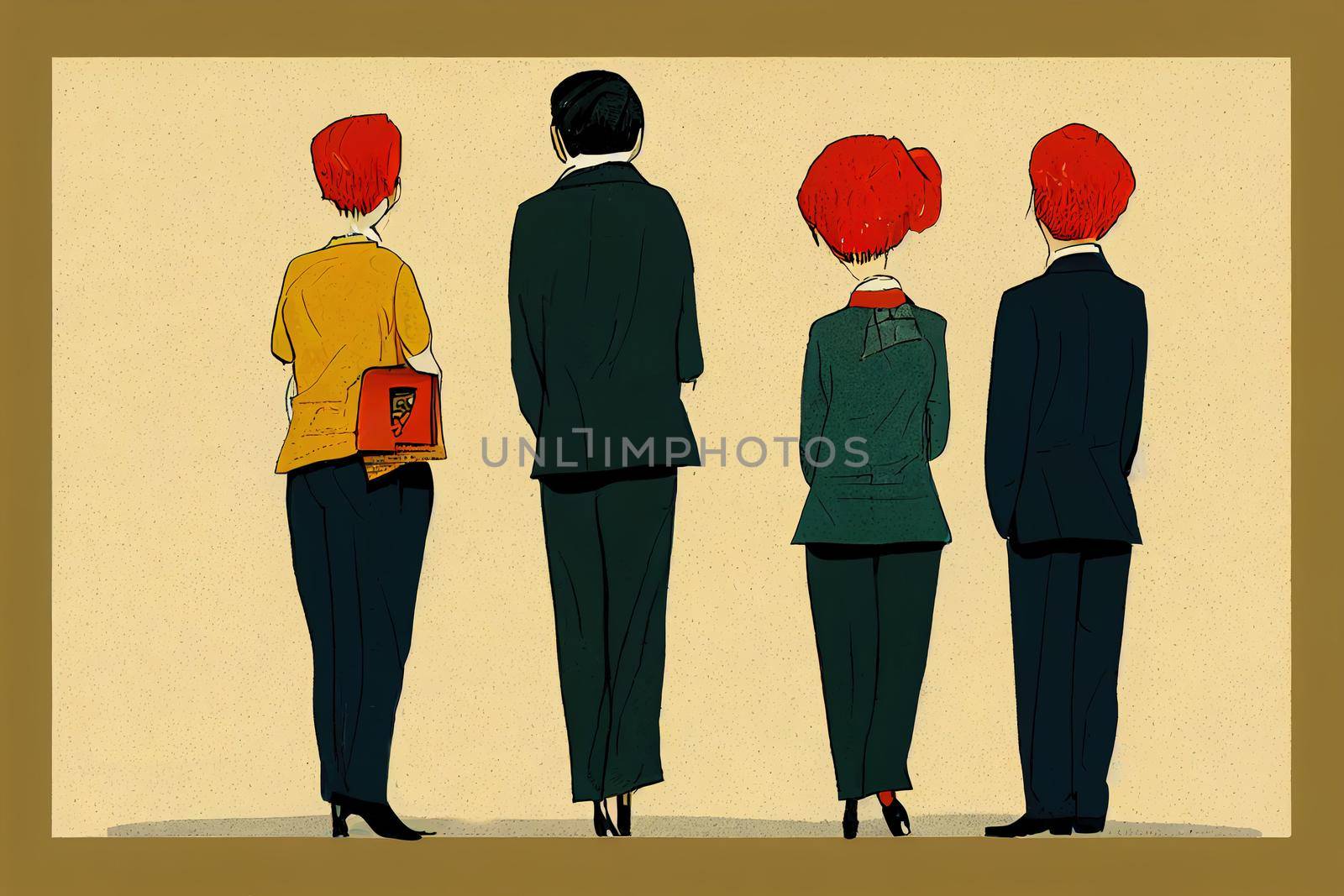 Adjustment Clerks. High quality 2d illustration
