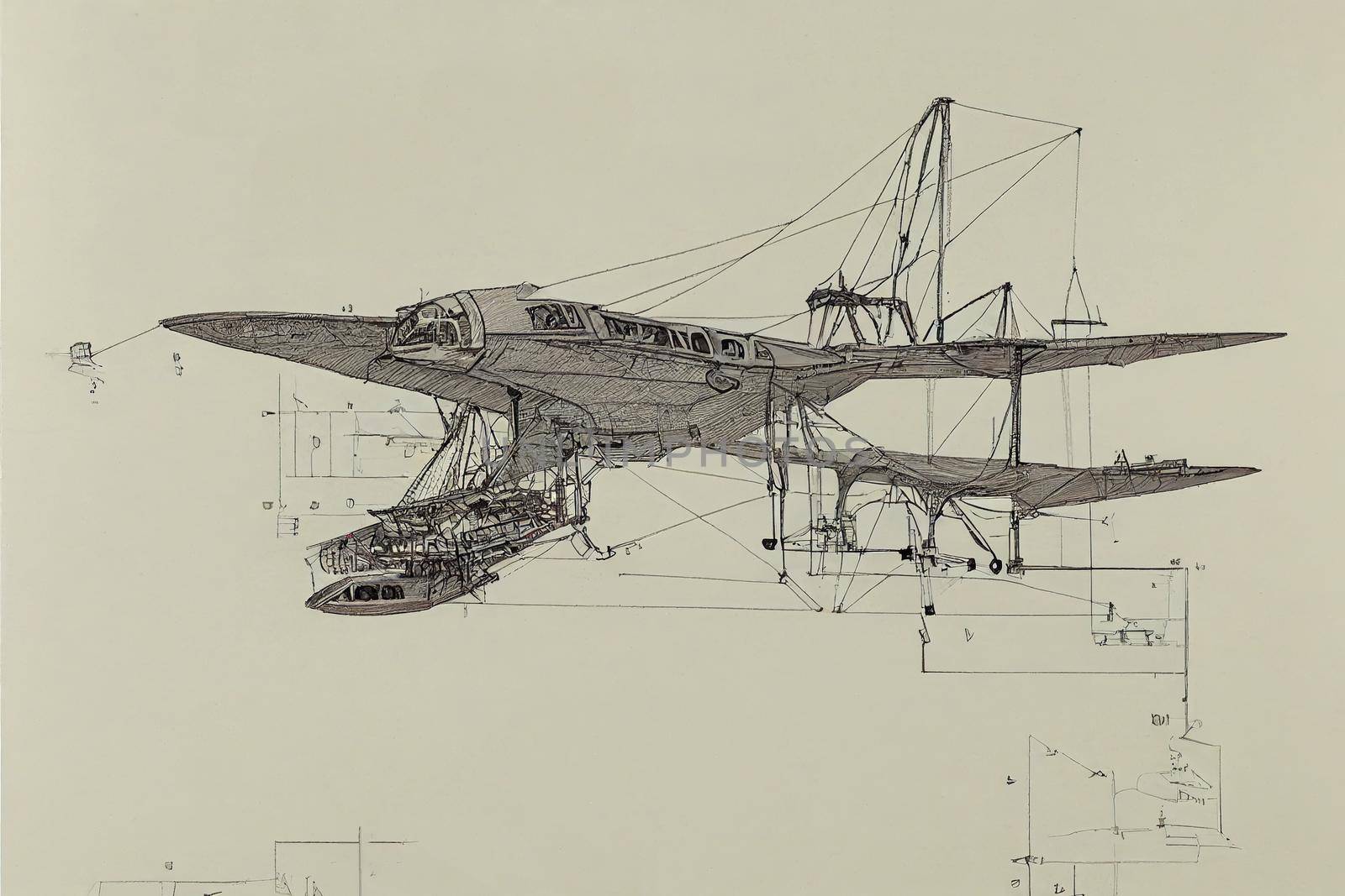 Aircraft Structure. High quality 2d illustration