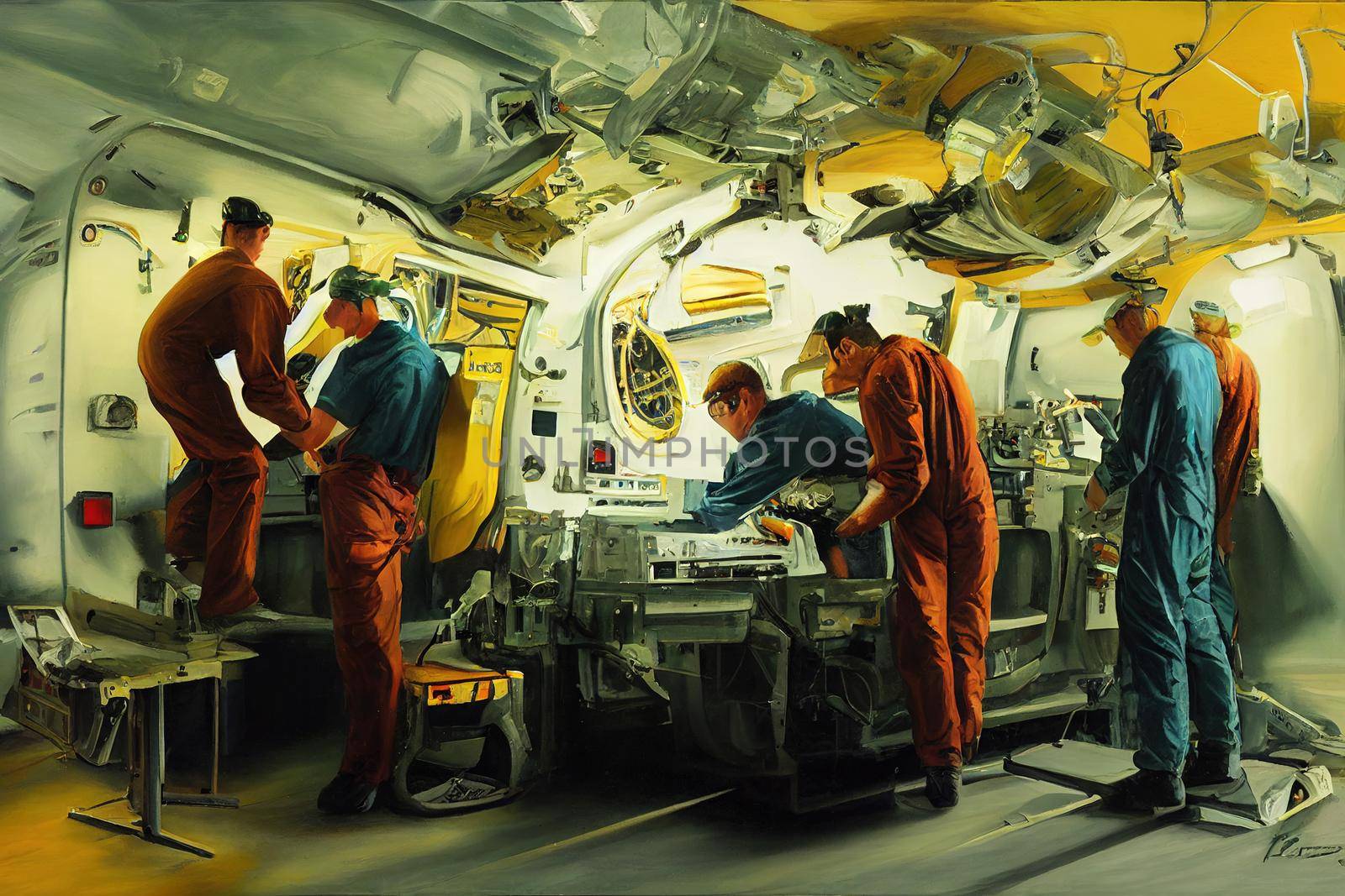 Avionics Technicians ,Painting style by 2ragon