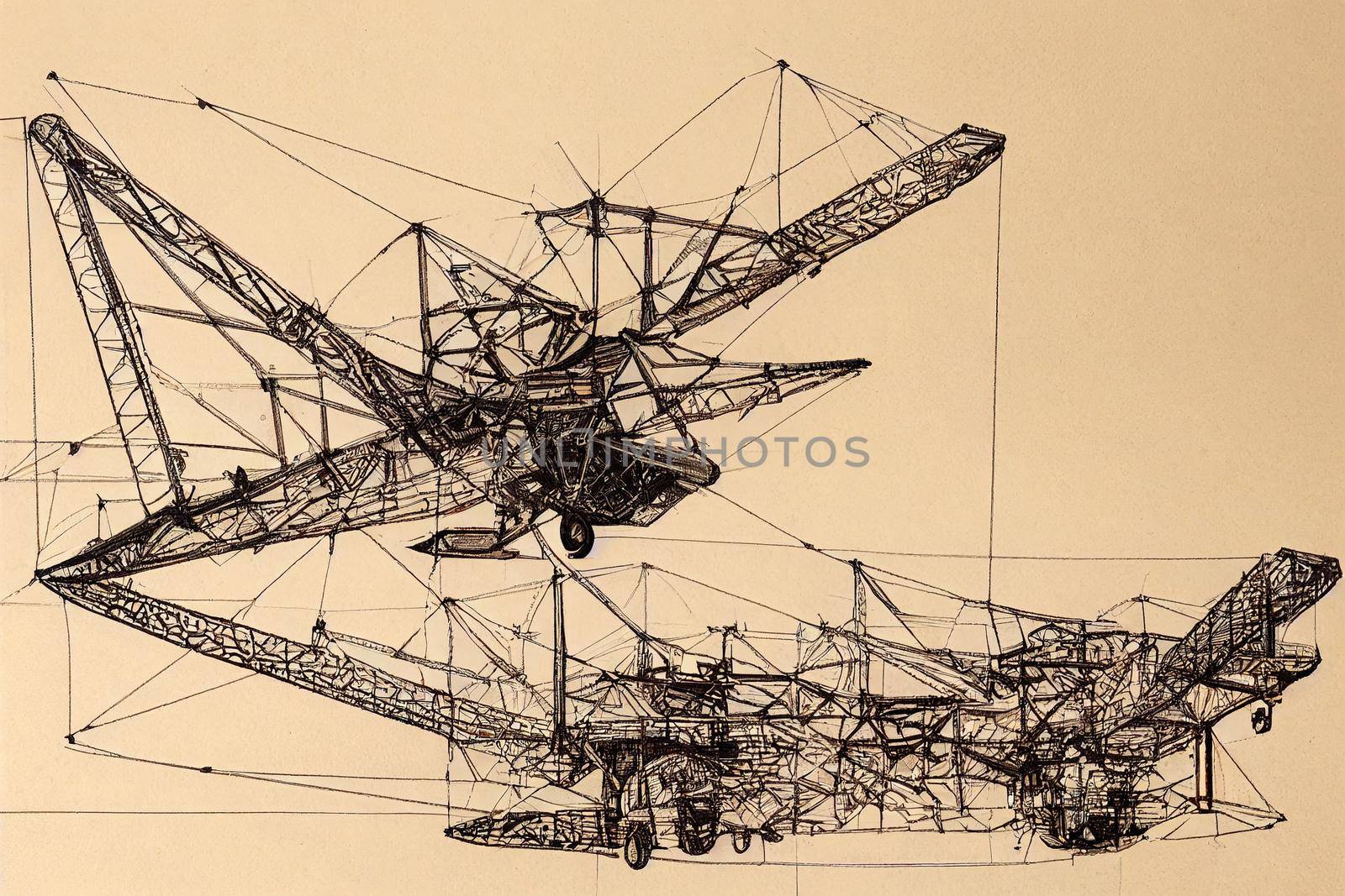 Aircraft Structure. High quality 2d illustration