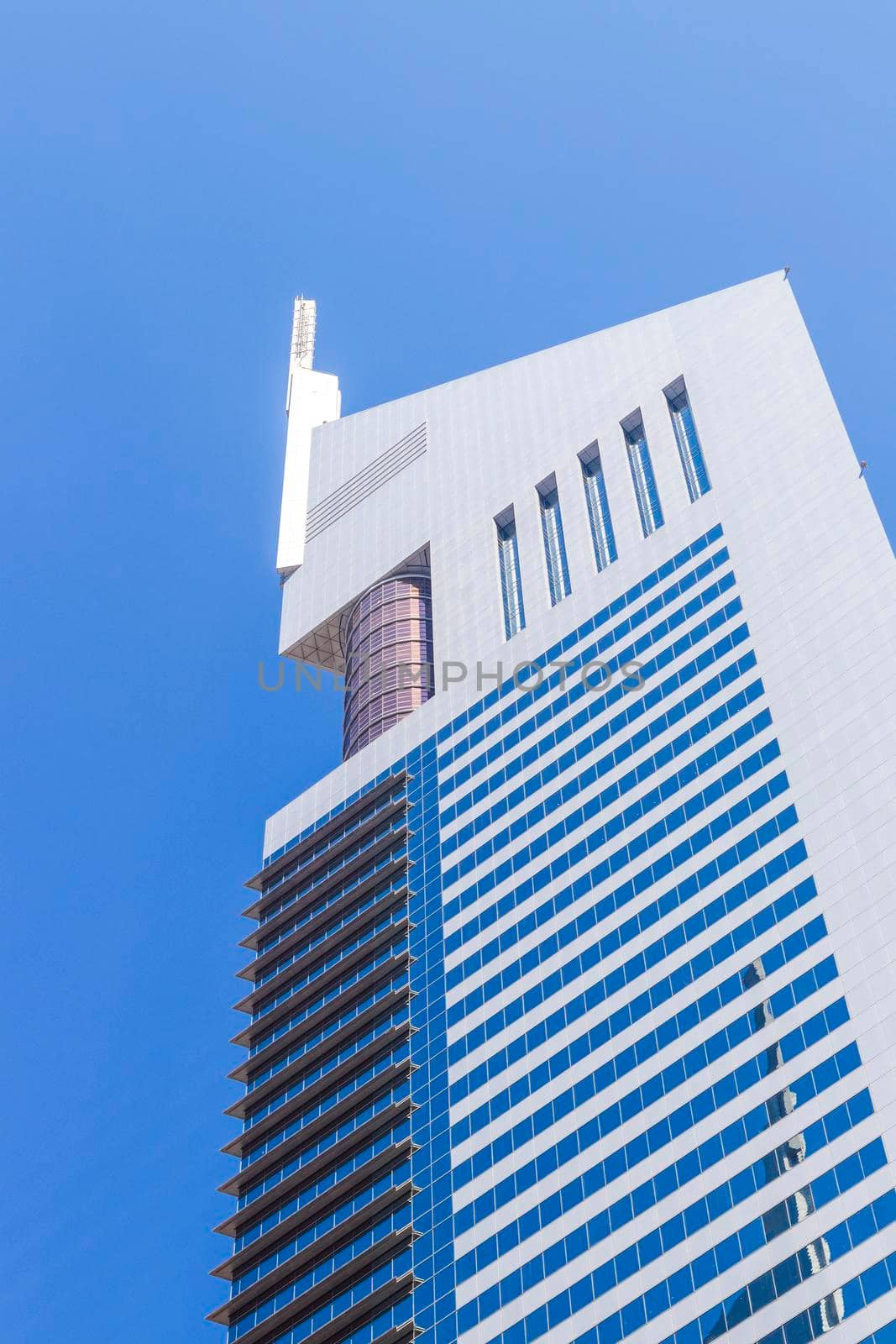 Dubai, UAE - 02.04.2021 Shot of a very well known landmark in Dabai, Emirates towers