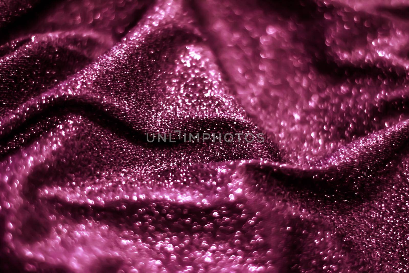 Pink holiday sparkling glitter abstract background, luxury shiny fabric material for glamour design and festive invitation by Anneleven