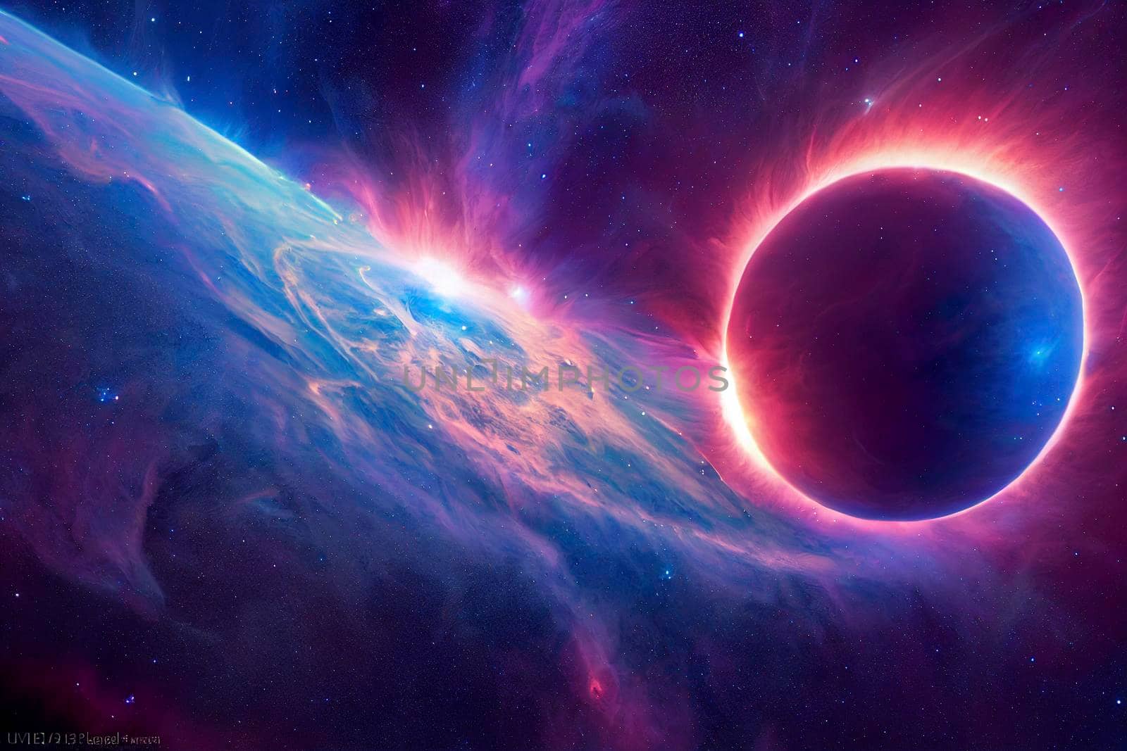 Amazing sci-fi background - supernatural extraterrestrial life form in deep outer space, another world