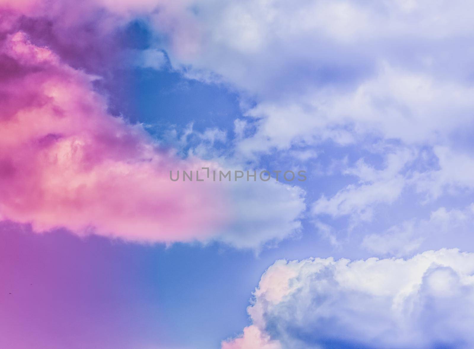 Magical dream, nature backdrop and spiritual holiday concept - Dreamy surreal sky as abstract art, fantasy pastel colours background for modern design