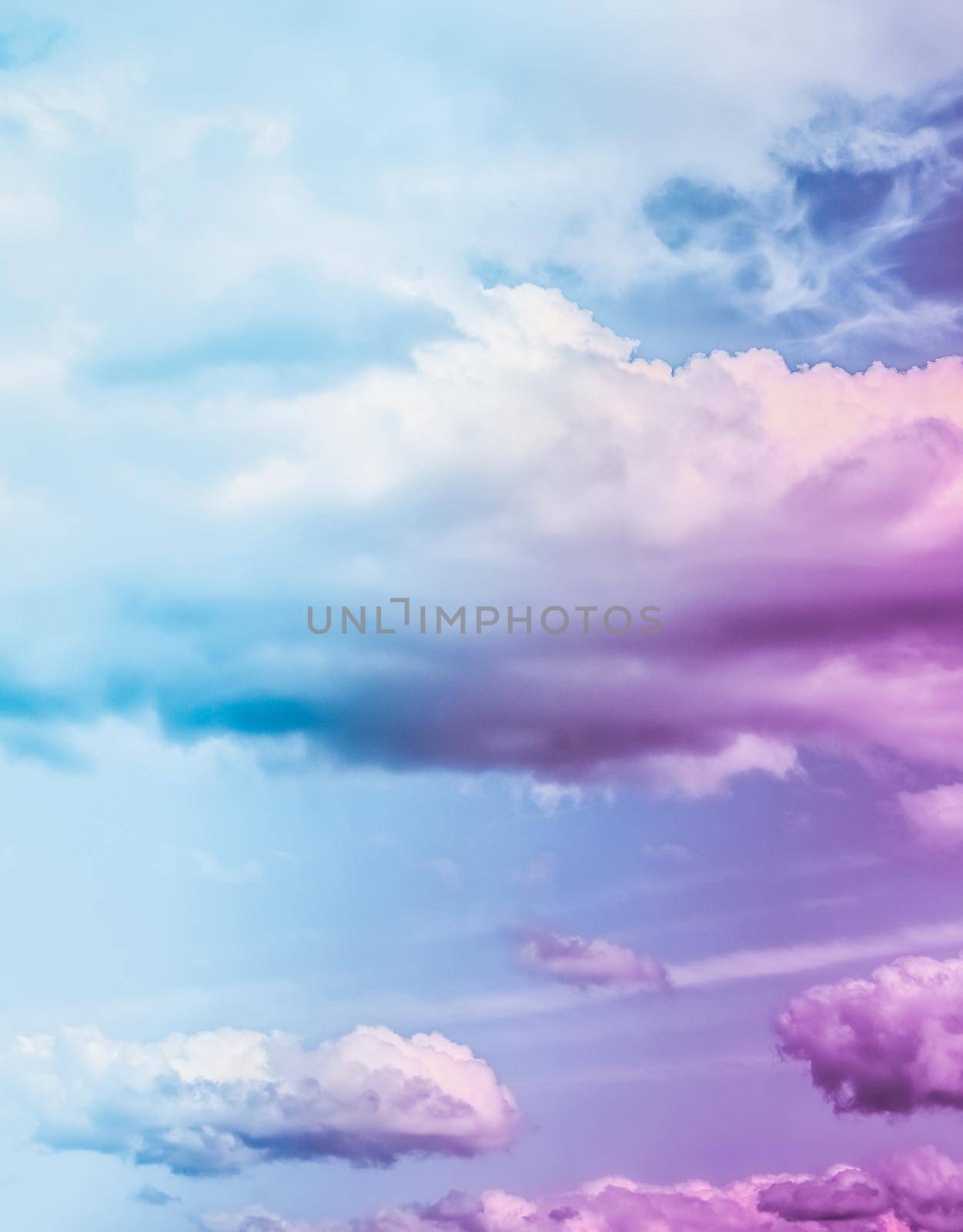 Magical dream, nature backdrop and spiritual holiday concept - Dreamy surreal sky as abstract art, fantasy pastel colours background for modern design