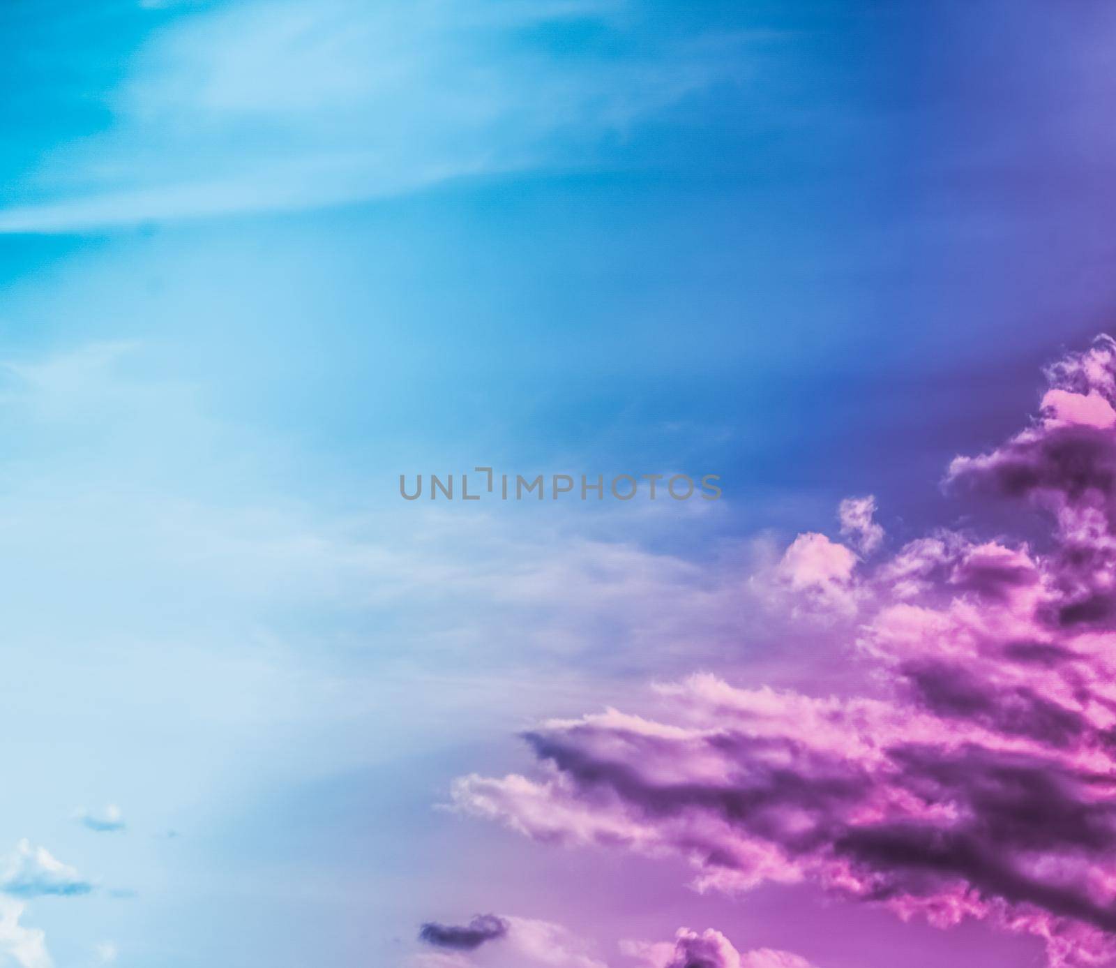 Magical dream, nature backdrop and spiritual holiday concept - Dreamy surreal sky as abstract art, fantasy pastel colours background for modern design