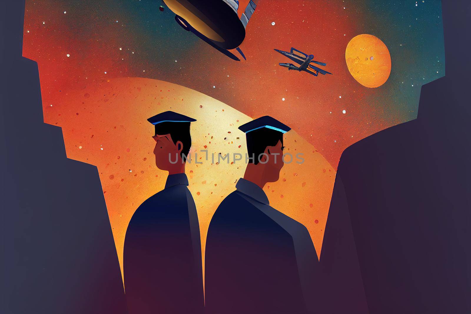 Aerospace Engineering. High quality 2d illustration