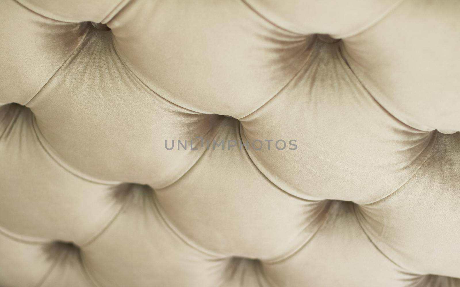 Luxury velour quilted sofa upholstery with buttons, elegant home decor texture and background by Anneleven