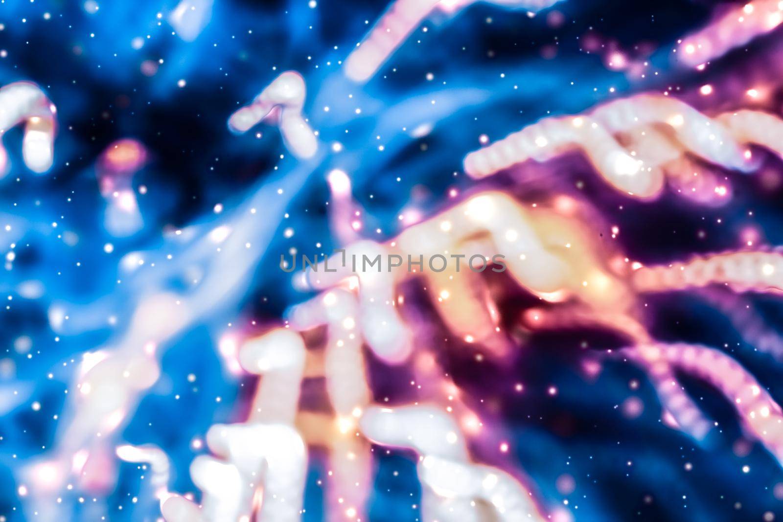 Christmas lights, New Years Eve fireworks and abstract texture concept - Magic sparkling shiny glitter and glowing snow, luxury winter holiday background