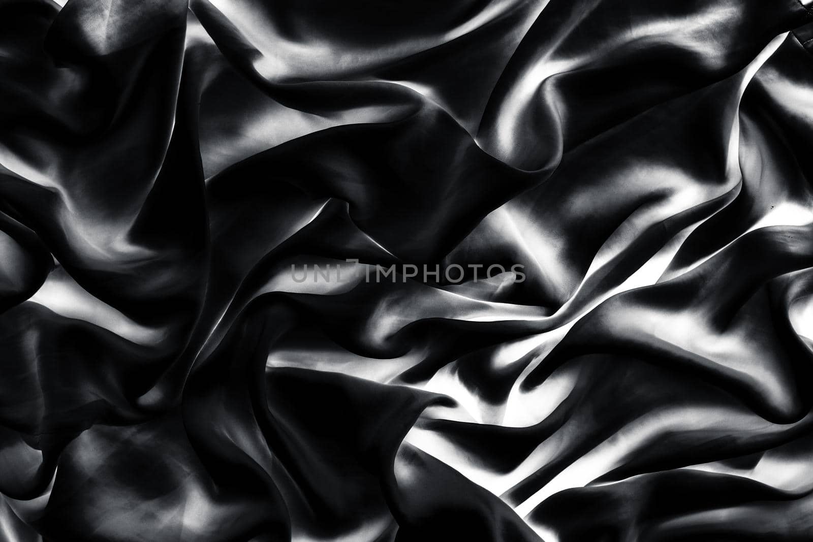 Luxury monochrome soft satin flatlay background texture, holiday beauty abstract backdrop by Anneleven