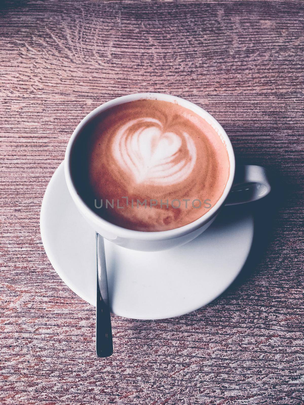 Brunch in Paris, drinks menu and vintage recipe concept - Cappuccino for breakfast in cafeteria, coffee cup on table in parisian cafe