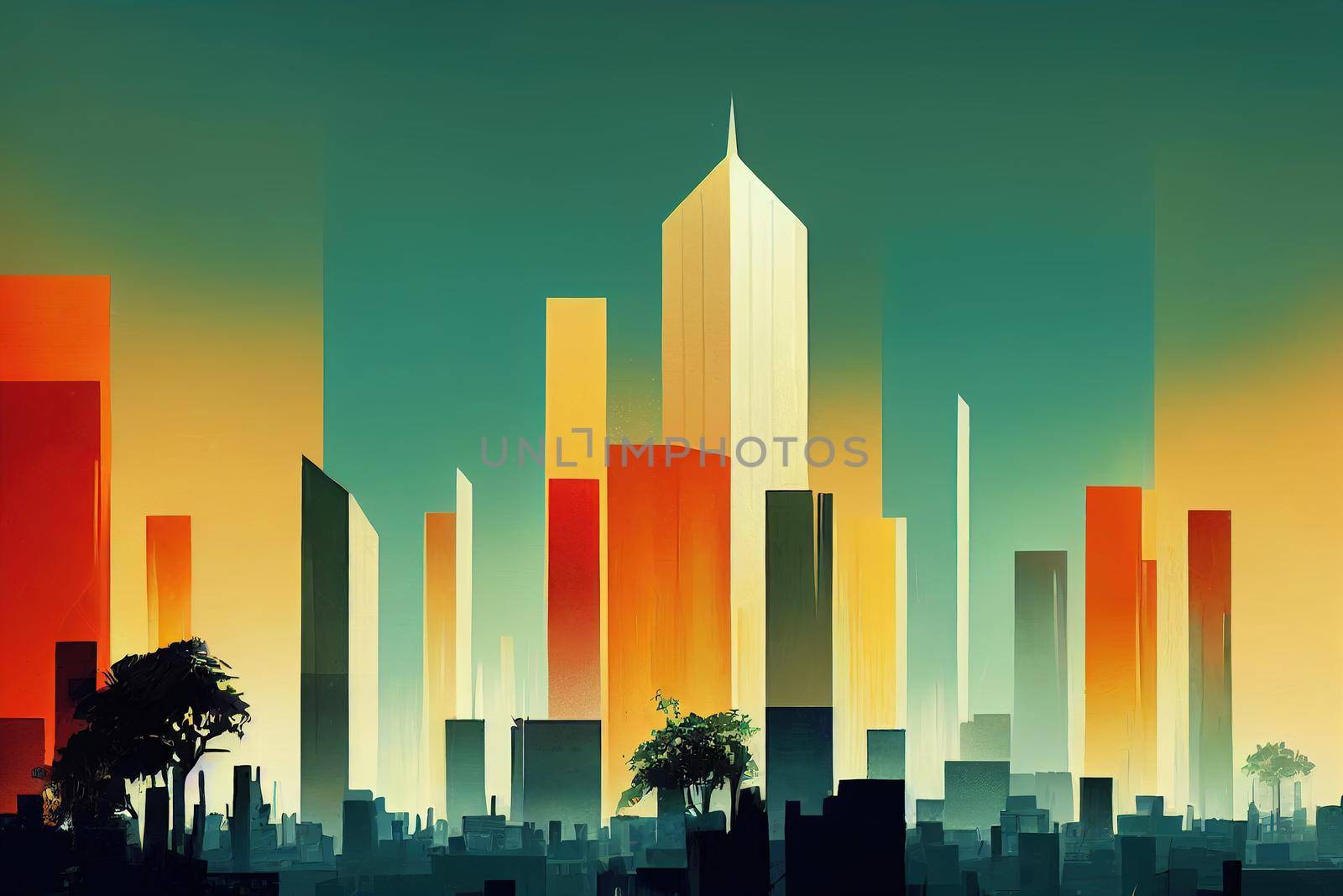 Addis Ababa abstract city 2d Anime illustration by 2ragon