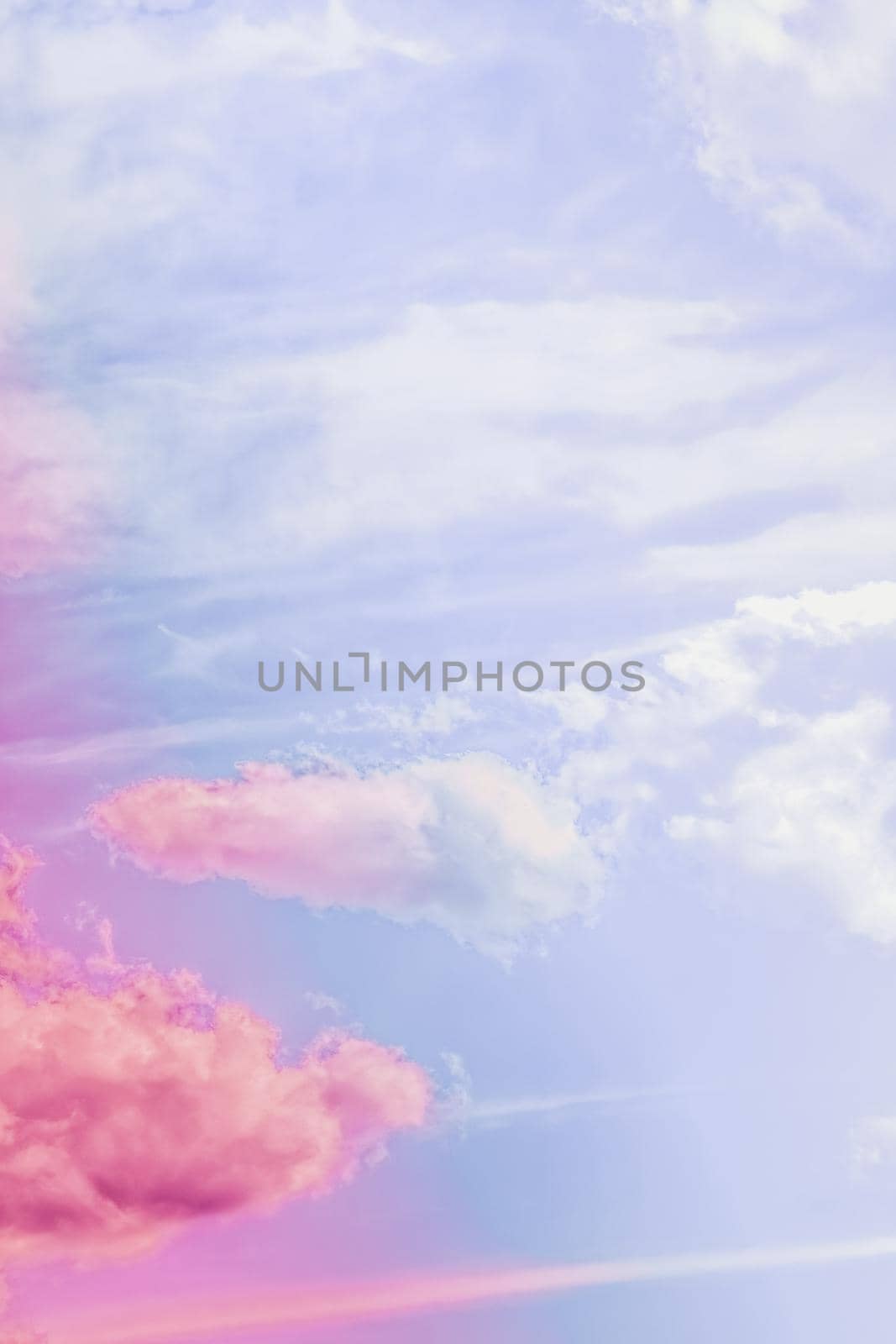 Dreamy surreal sky as abstract art, fantasy pastel colours background for modern design by Anneleven