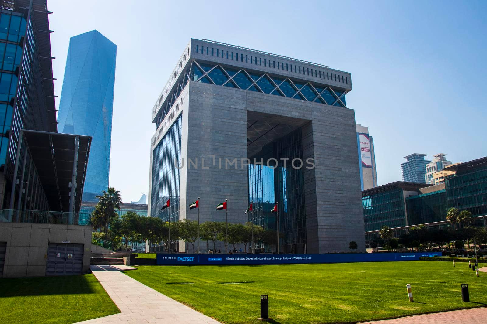 Dubai, UAE - 02.04.2021 Shot of a Dubai International Financial Center