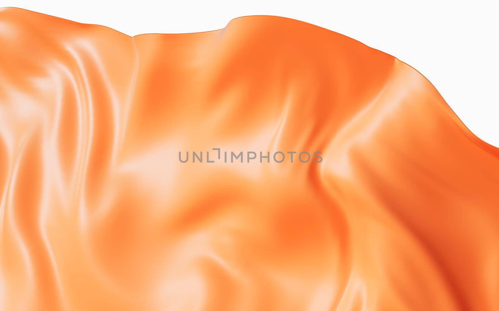 Flowing orange cloth background, 3d rendering. by vinkfan