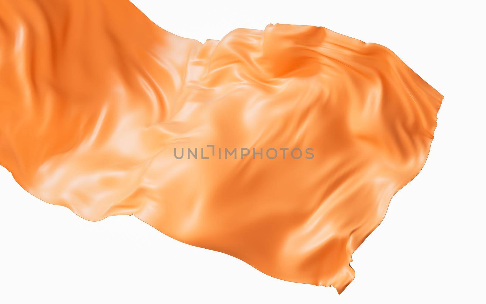 Flowing orange cloth background, 3d rendering. by vinkfan