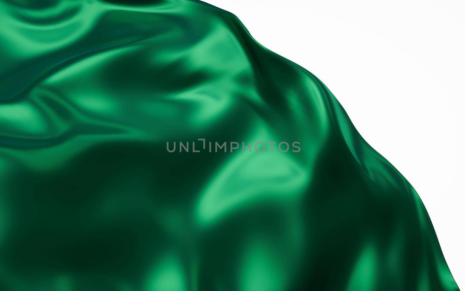 Flowing green cloth background, 3d rendering. by vinkfan
