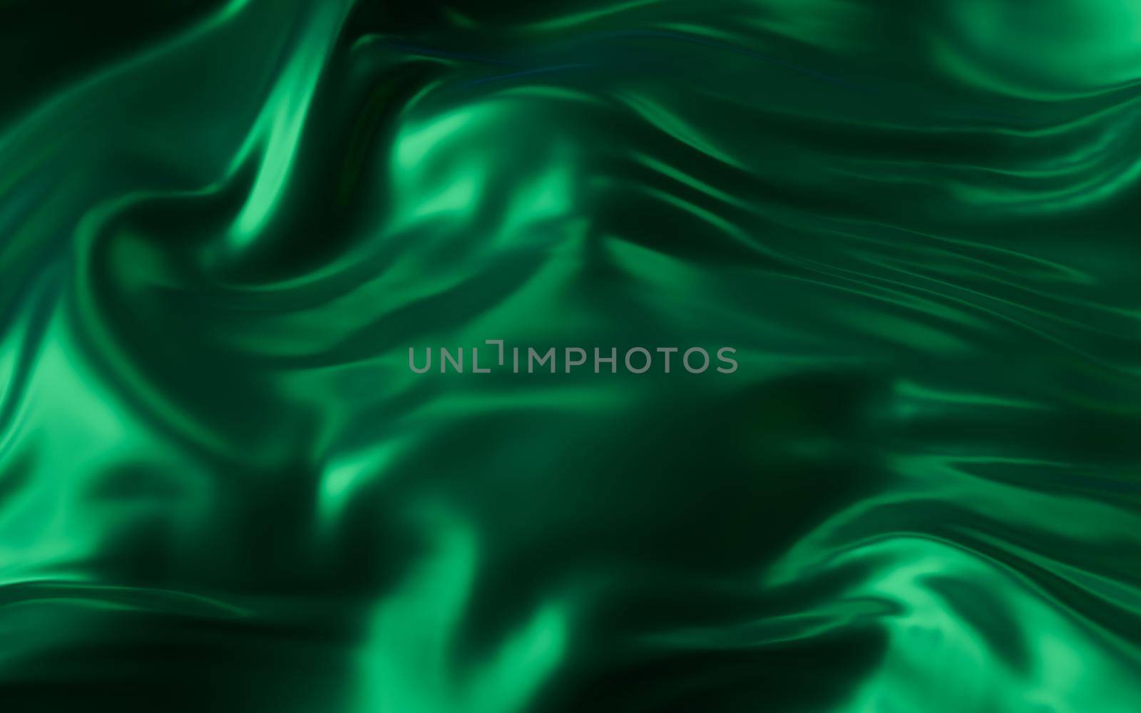 Flowing green cloth background, 3d rendering. by vinkfan