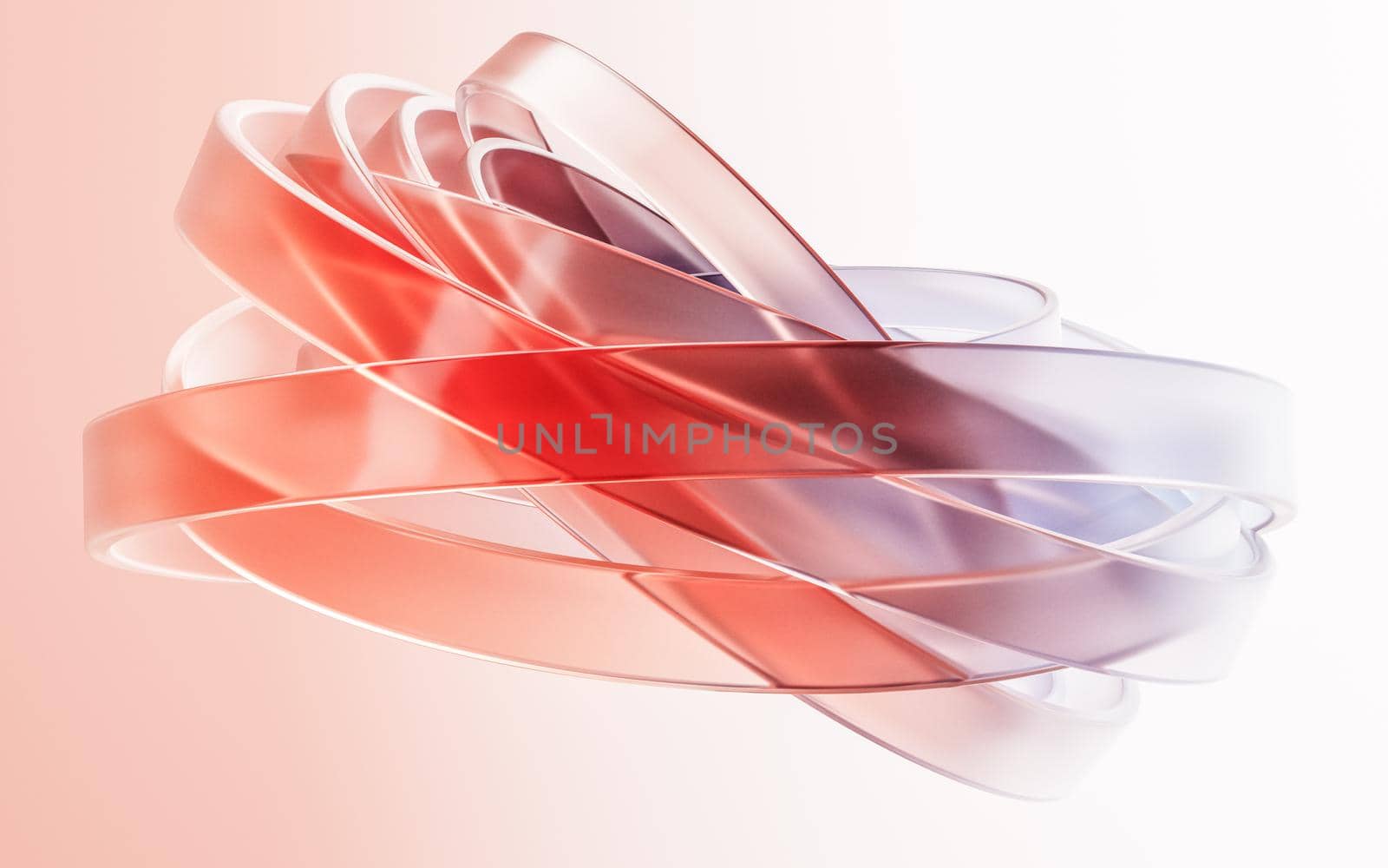 Transparent glass with gradient colors, 3d rendering. Computer digital drawing.