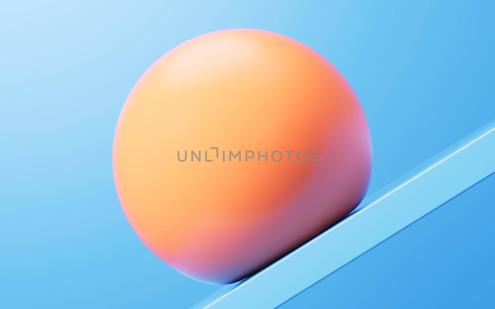 Soft ball and abstract geometric background, 3d rendering. Computer digital drawing.