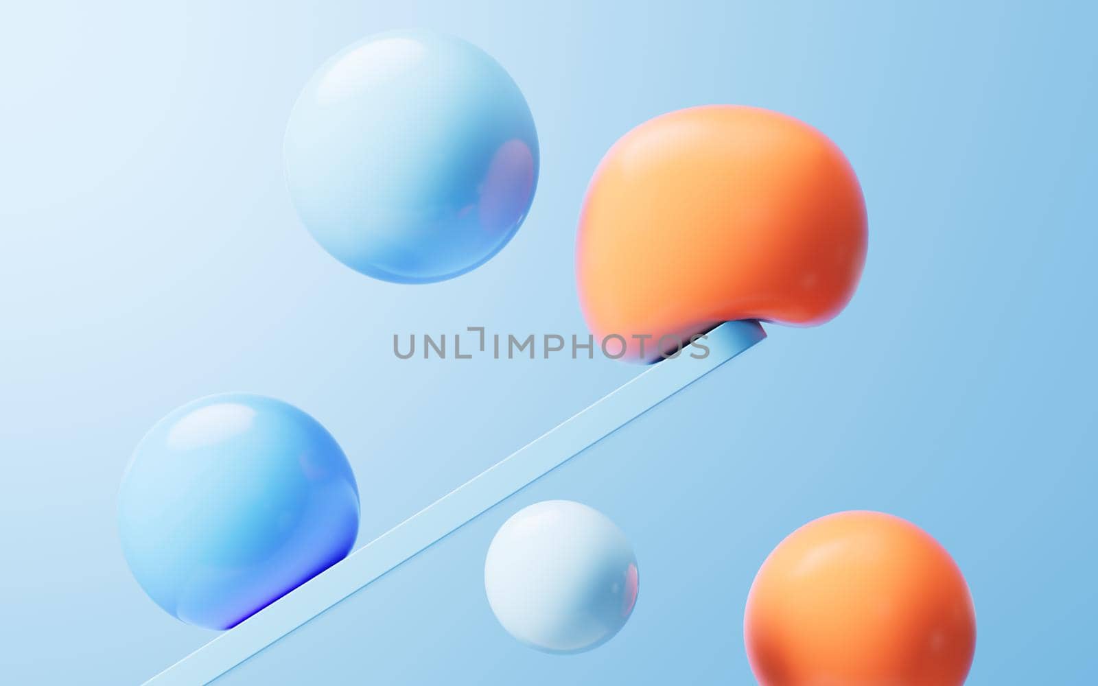 Soft ball and abstract geometric background, 3d rendering. Computer digital drawing.