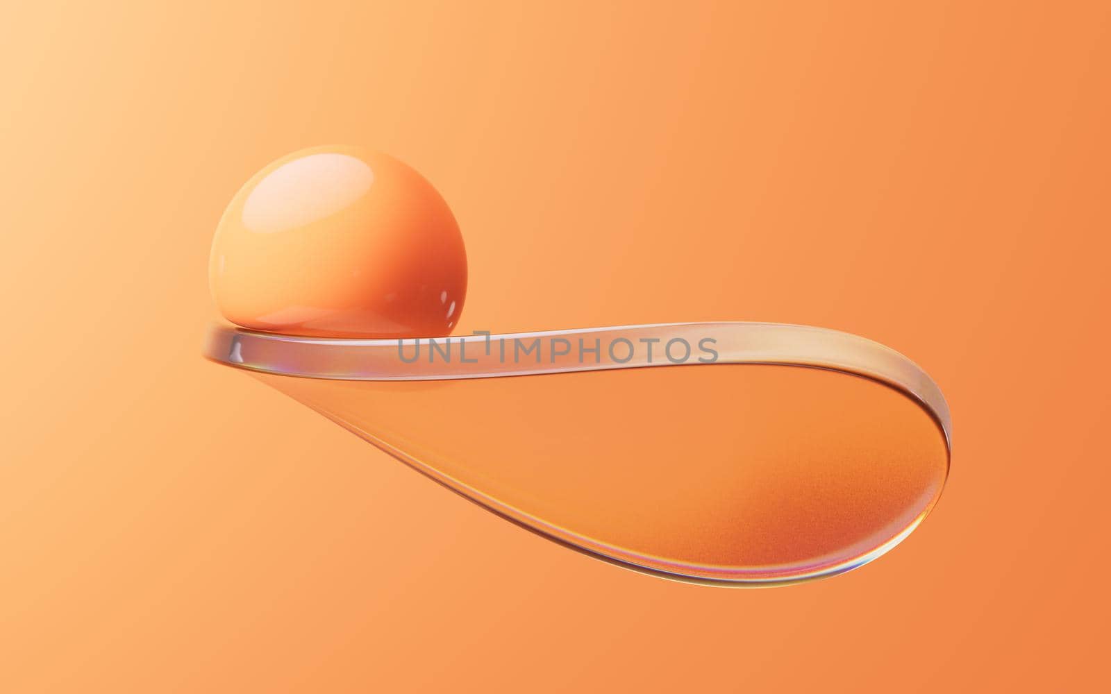 Soft ball and abstract geometric background, 3d rendering. Computer digital drawing.