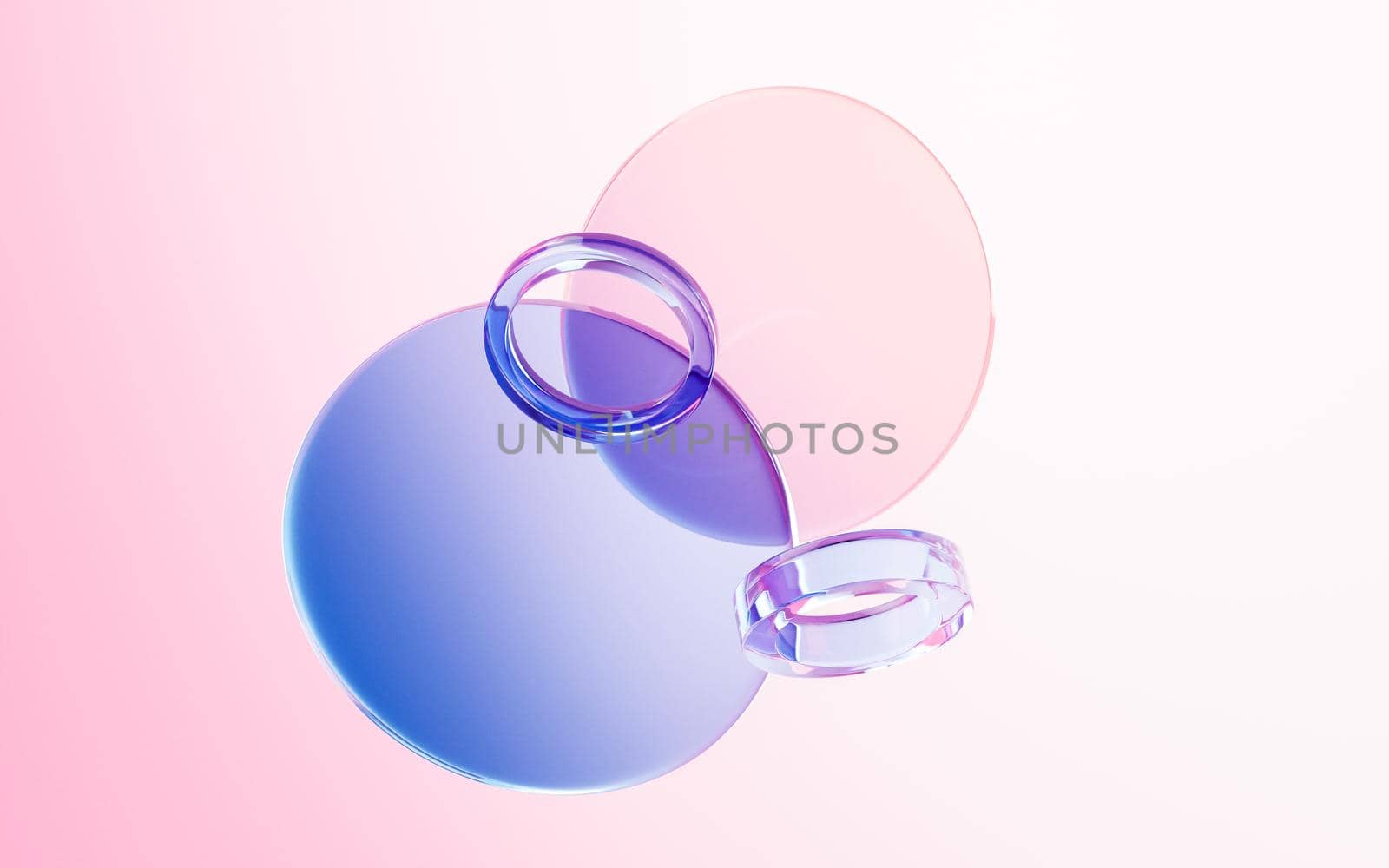 Transparent glass with gradient colors, 3d rendering. by vinkfan