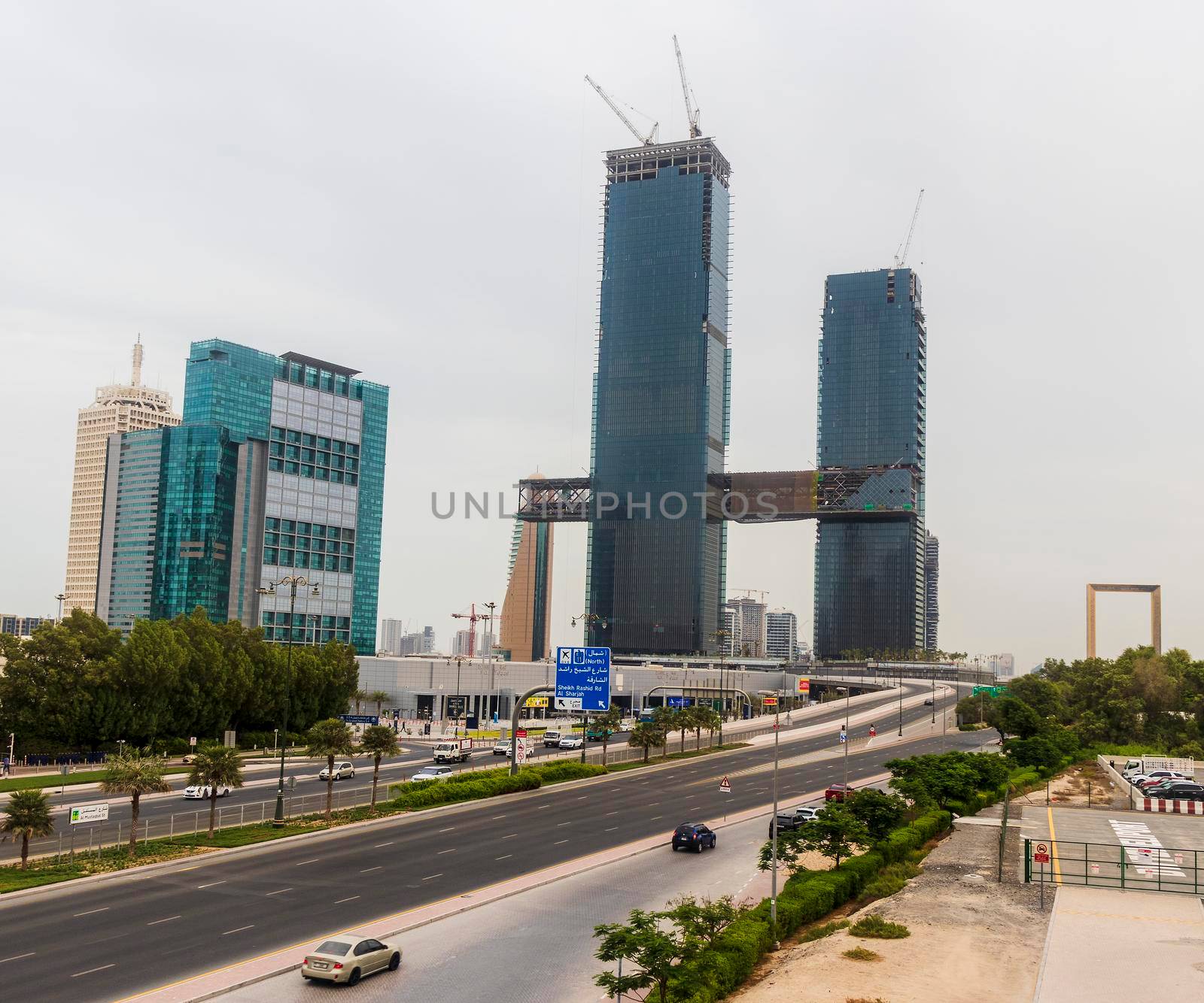 Dubai, UAE - 10.04.2021 Image of One Zabeel project under construction