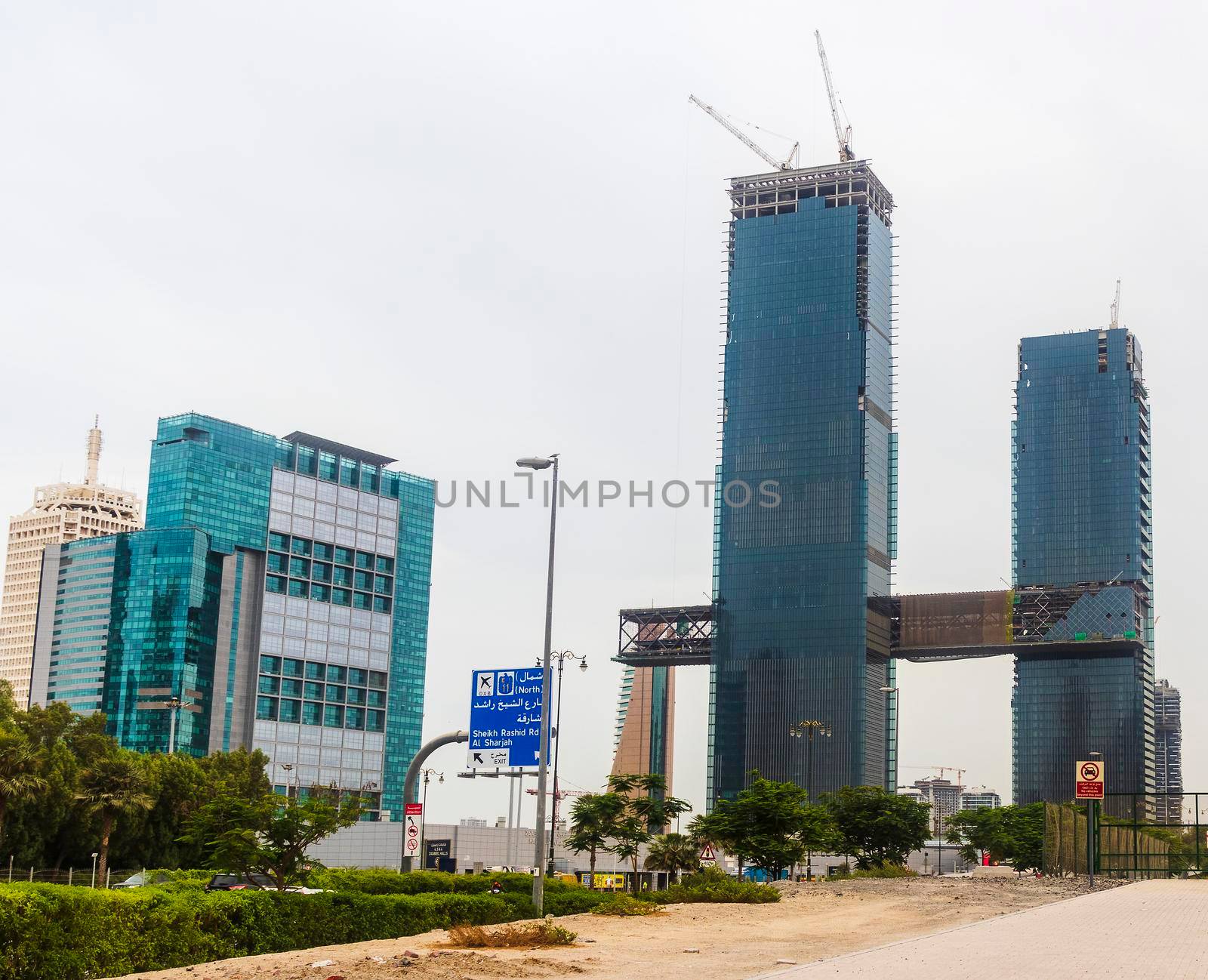 Dubai, UAE - 10.04.2021 Image of One Zabeel project under construction