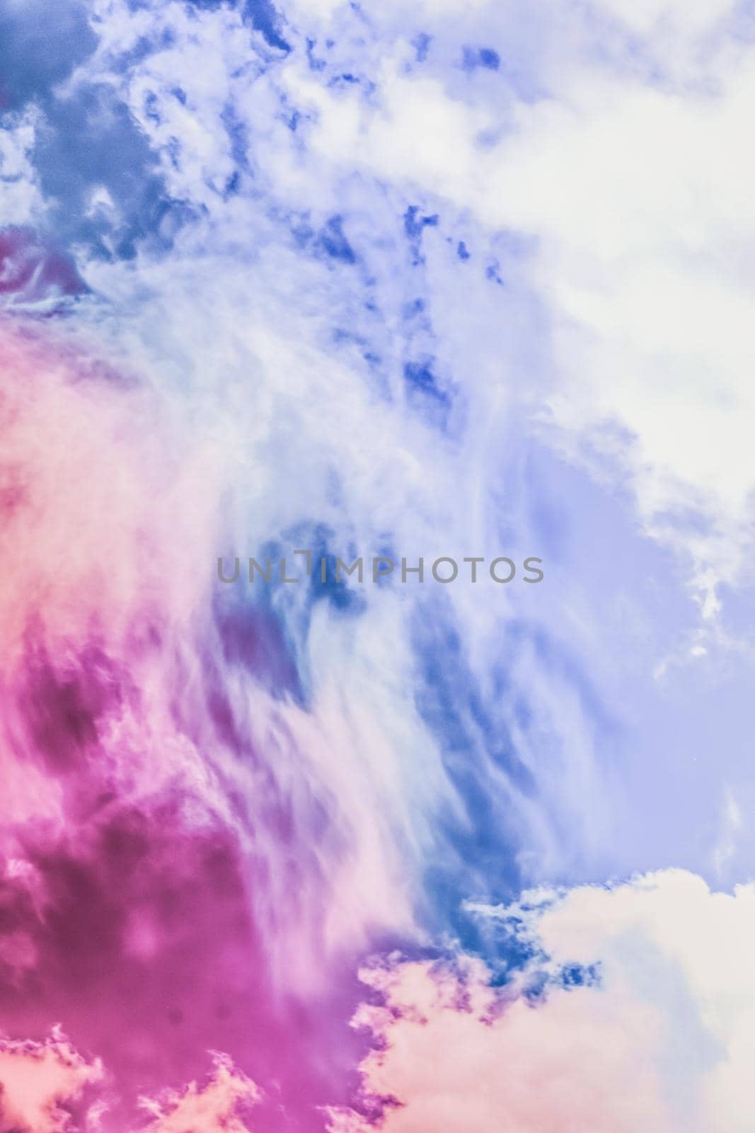 Dreamy surreal sky as abstract art, fantasy pastel colours background for modern design by Anneleven