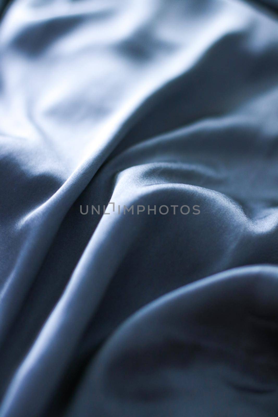 Fashion brand, elegant fabric and luxe beauty concept - Luxury dark blue soft silk flatlay background texture, holiday glamour abstract backdrop