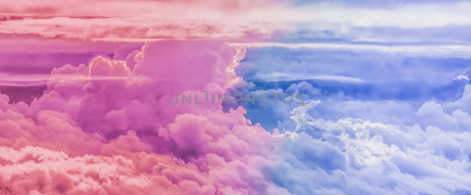 Dreamy surreal sky as abstract art, fantasy pastel colours background for modern design by Anneleven