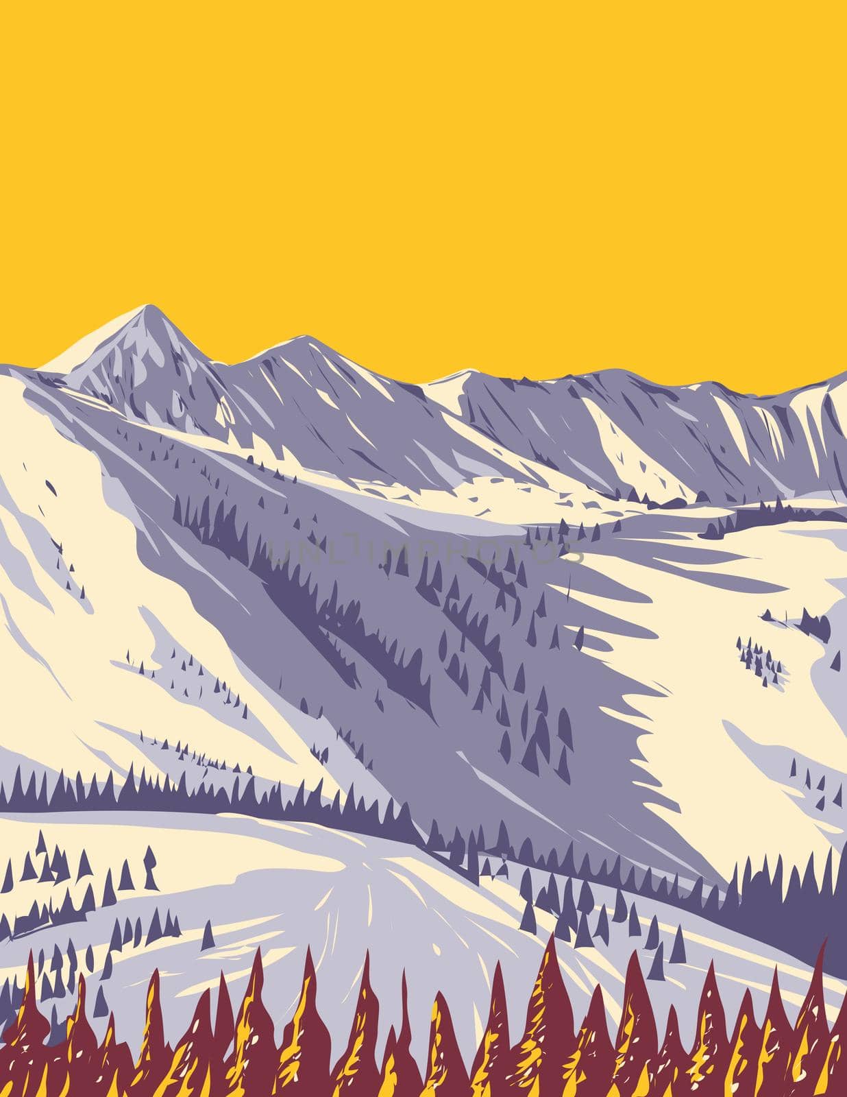 Snowbird Ski and Summer Resort at Hidden Peak near Salt Lake City Utah WPA Poster Art by patrimonio